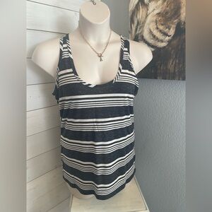 Striped Black and White Women's Tank Top